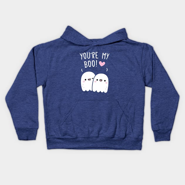 Cute Ghosts You're My Boo Besties Kids Hoodie by rustydoodle